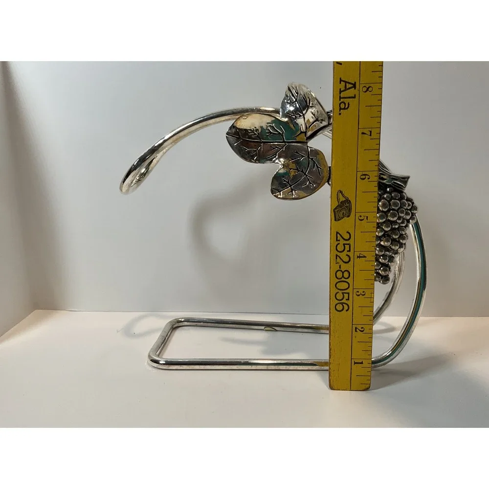 Studio Nova Gourmet Wine Bottle Caddy‎ Silver Tone Grape Leaf Design LP004 610